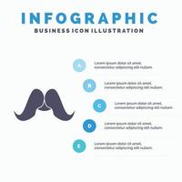 bigote. inconformista. movimiento masculino. plantilla de infografía de hombres para sitio web y presentación. icono de glifo gris con ilustración de vector de estilo infográfico azul.