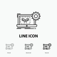 Blueprint. circuit. electronics. engineering. hardware Icon in Thin. Regular and Bold Line Style. Vector illustration