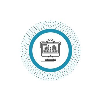 dashboard. admin. monitor. monitoring. processing Line Icon. Vector isolated illustration