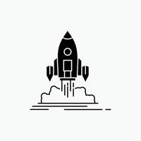 Launch. mission. shuttle. startup. publish Glyph Icon. Vector isolated illustration