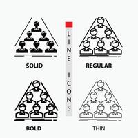 team. build. structure. business. meeting Icon in Thin. Regular. Bold Line and Glyph Style. Vector illustration