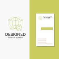 Business Logo for connected. online. world. globe. multiplayer. Vertical Green Business .Visiting Card template. Creative background vector illustration