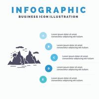 Mountain. hill. landscape. nature. sun Infographics Template for Website and Presentation. GLyph Gray icon with Blue infographic style vector illustration.