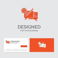 Business logo template for chat. communication. discussion. setting. message. Orange Visiting Cards with Brand logo template. vector