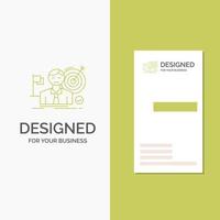 Business Logo for business. goal. hit. market. success. Vertical Green Business .Visiting Card template. Creative background vector illustration