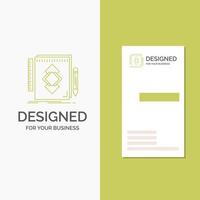 Business Logo for design. Tool. identity. draw. development. Vertical Green Business .Visiting Card template. Creative background vector illustration