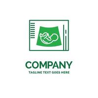Maternity. pregnancy. sonogram. baby. ultrasound Flat Business Logo template. Creative Green Brand Name Design. vector