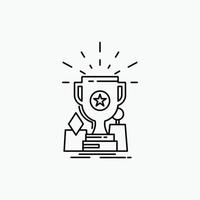 Achievement. award. cup. prize. trophy Line Icon. Vector isolated illustration