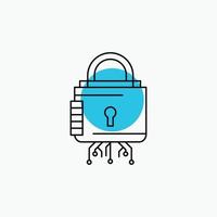 Security. cyber. lock. protection. secure Line Icon vector