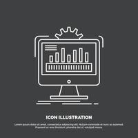 dashboard. admin. monitor. monitoring. processing Icon. Line vector symbol for UI and UX. website or mobile application