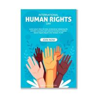 plantilla de póster del día de los derechos humanos vector
