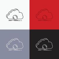 cloud. syncing. sync. data. synchronization Icon Over Various Background. Line style design. designed for web and app. Eps 10 vector illustration