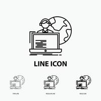 outsource. outsourcing. allocation. human. online Icon in Thin. Regular and Bold Line Style. Vector illustration