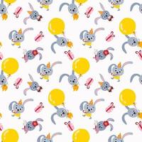 Seamless pattern with cute rabbits. Design for fabric, textile, wallpaper, packaging. vector