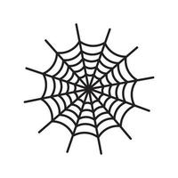 Spider web isolated on white background. Outline cobweb for Halloween party. vector