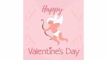 Animated happy Valentines day e card. Express love. Looped flat colorful HD video footage with alpha channel. Social media post animation design. Web banner, ecard