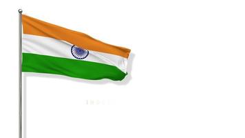 Indian Flag Waving in The Wind 3D Rendering, National Day, Independence Day, Chroma Key Green Screen, Luma Matte Selection video