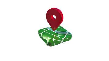 3D-Standortsymbol, das sich auf dem Kartenblock dreht, entworfen für Adresse, Erreichen des Ziels, 3D-Rendering, Chroma-Key, Luma-Matte-Auswahl video