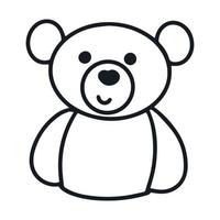 Teddy bear character doodle illustration vector