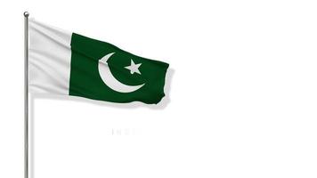 bandera de pakistán ondeando en el viento representación 3d, día nacional, día de la independencia, pantalla verde de clave de croma, selección de luma mate video