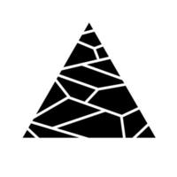 Dryness icon. Crack in the ground. Broken round surface. The shattered fragments. Abstract symbol. vector