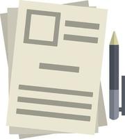 Set of documents and business papers. File and pen. Flat icon for app vector