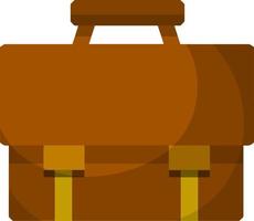 Brown Suitcase. Grey case. Cartoon flat illustration. Business bag icon vector