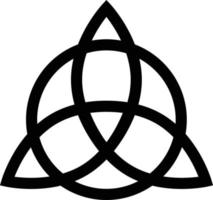 símbolo triquetra sobre fondo blanco. signo de bucle infinito entrelazado con signo de círculo. estilo plano