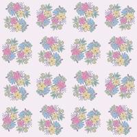 Hand drawn two flower bouquet seamless pattern vector