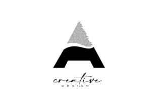 A Letter Logo Design with Creative letter A made of Black text font Texture Vector