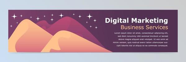 Plantilla de banner de Linkedin abstracto moderno vector