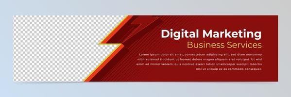 Modern abstract linkedin banner template vector