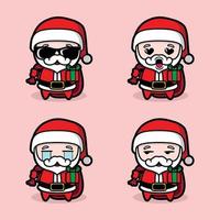 vector illustration of cute santa claus emoji