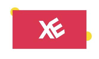 Alphabet letters Initials Monogram logo XE, EX, X and E vector