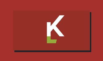 alfabeto letras iniciales monograma logo kl, lk, k y l vector