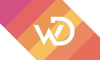 alfabeto letras iniciales monograma logo wd, dw, w y d vector