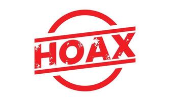 Stylish texture stamp icon. Red antique seal. Old and damaged sticker labels. Scratched mark. Isolated on a white background. Hoax vector illustration image. hoax sign