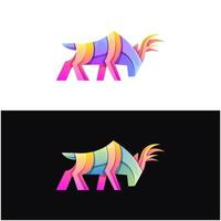 Vector logo illustration deer  gradient colorful style