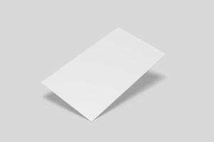 Realistic blank vertical card illustration for mockup. 3D Render. photo