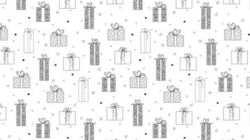 Celebration horizontal background with gifts, boxes. Seamless pattern for packaging, paper, prints, textiles. Vector