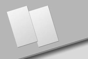 Realistic blank vertical card illustration for mockup. 3D Render. photo