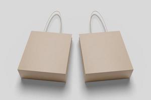 Realistic blank shopping bag illustration for mockup. 3D Render. photo