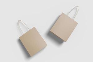 Realistic blank shopping bag illustration for mockup. 3D Render.