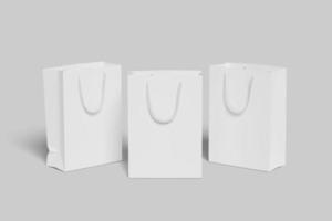 Realistic blank paperbag illustration for mockup. 3D Render. photo