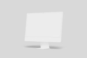 ilustración de escritorio en blanco realista para maqueta. procesamiento 3d foto