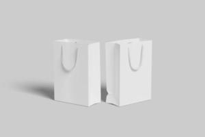 Realistic blank paperbag illustration for mockup. 3D Render. photo