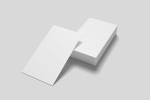 Realistic blank vertical card illustration for mockup. 3D Render. photo