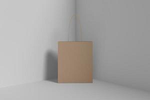 Realistic blank shopping bag illustration for mockup. 3D Render. photo