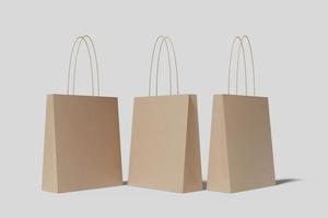 Realistic blank shopping bag illustration for mockup. 3D Render. photo