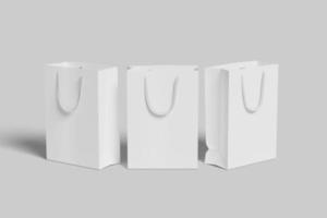 Realistic blank paperbag illustration for mockup. 3D Render. photo